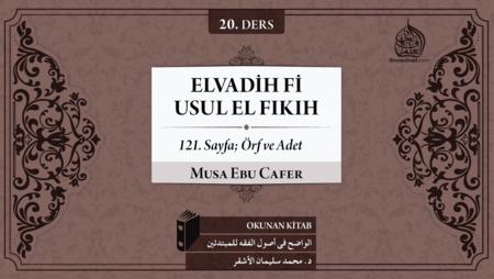 20. Ders: Sayfa; Örf ve Adet