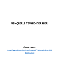 Gençlerle Tevhid Dersleri